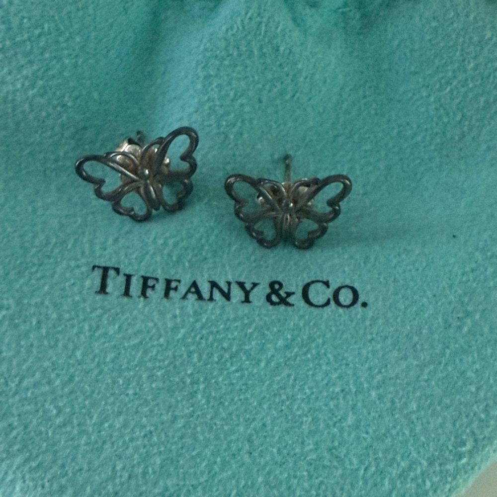 Tiffany & Co. Silver Butterfly Studs